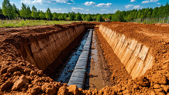 Фото откопка фундамента с соблюдением техники безопасности