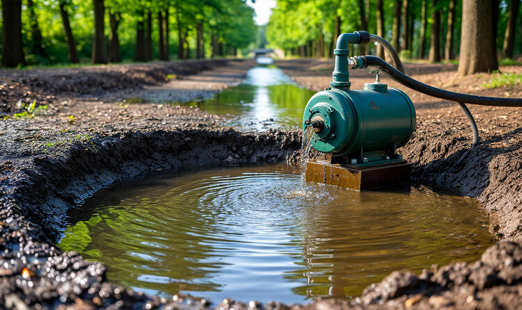 Фото отвод воды в сточную канаву